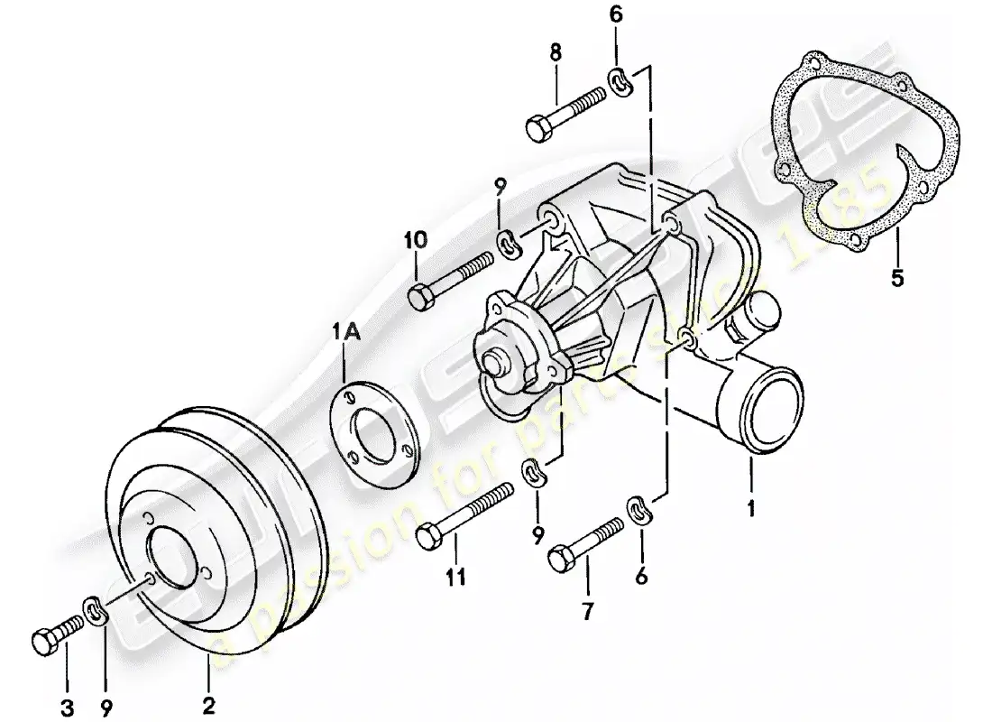 porsche 1983 (924) bomba de agua diagrama de piezas