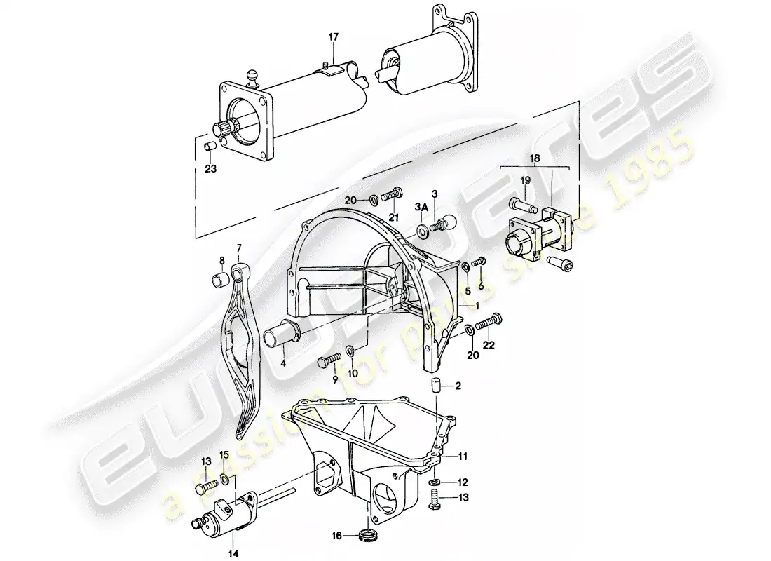 porsche 1978 (928) tubo central - caja de cambios manual diagrama de piezas