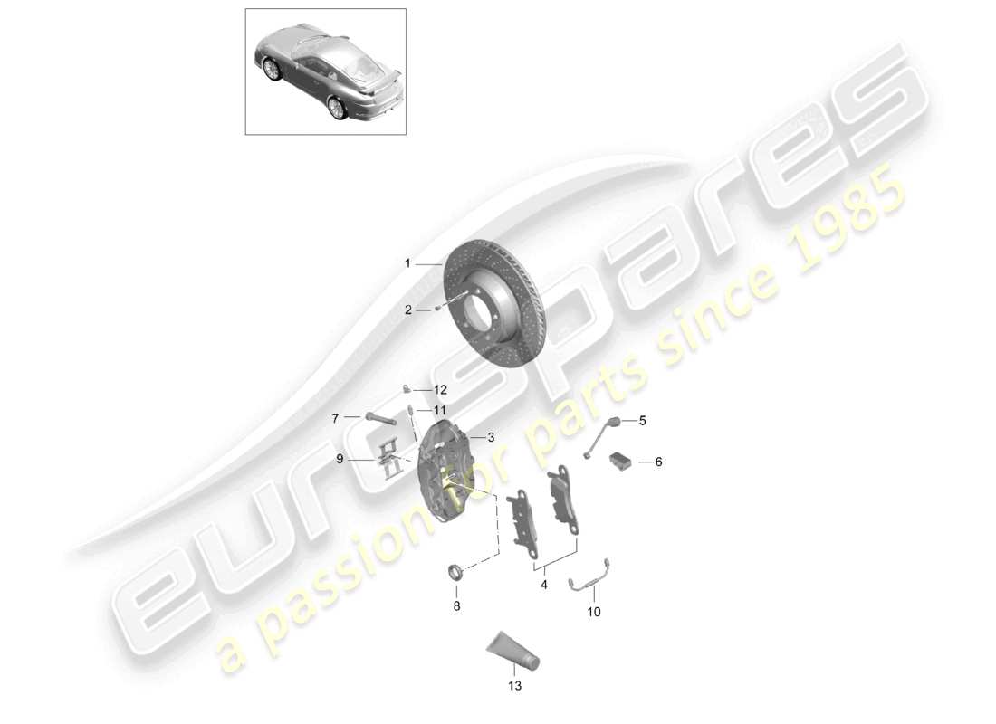 porsche 2021 (991-2 r/gt3/rs) freno de disco eje trasero d >>- mj 2017 diagrama de piezas