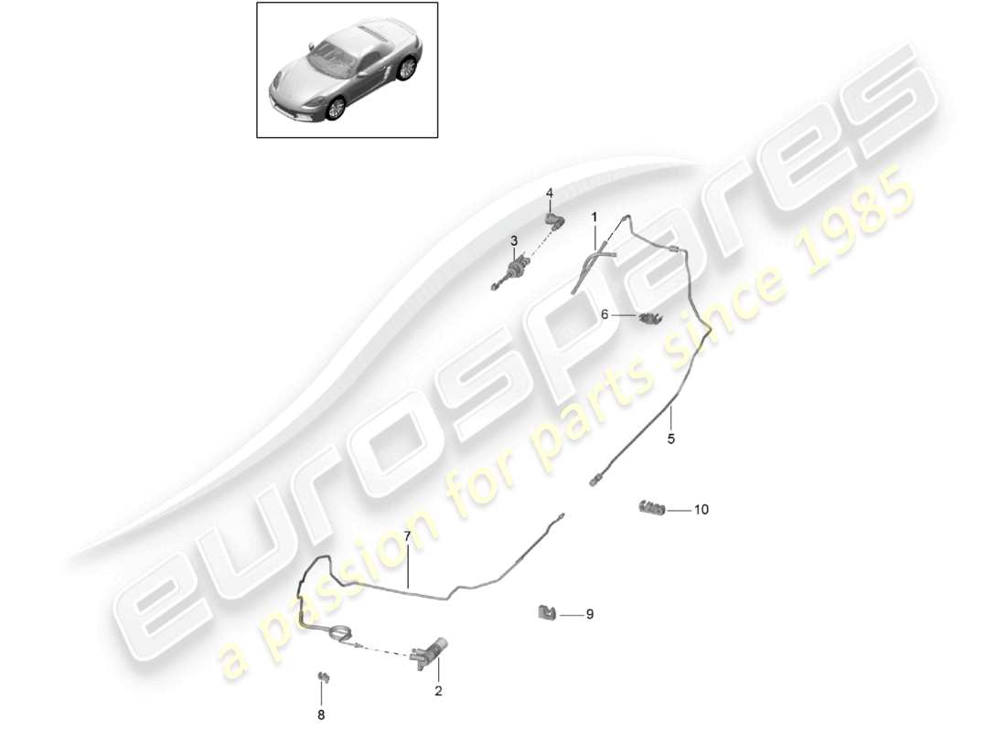 porsche 2023 (718 boxster) accionamiento del acoplamiento hidráulico cilindro maestro del embrague cilindro esclavo del embrague diagrama de piezas