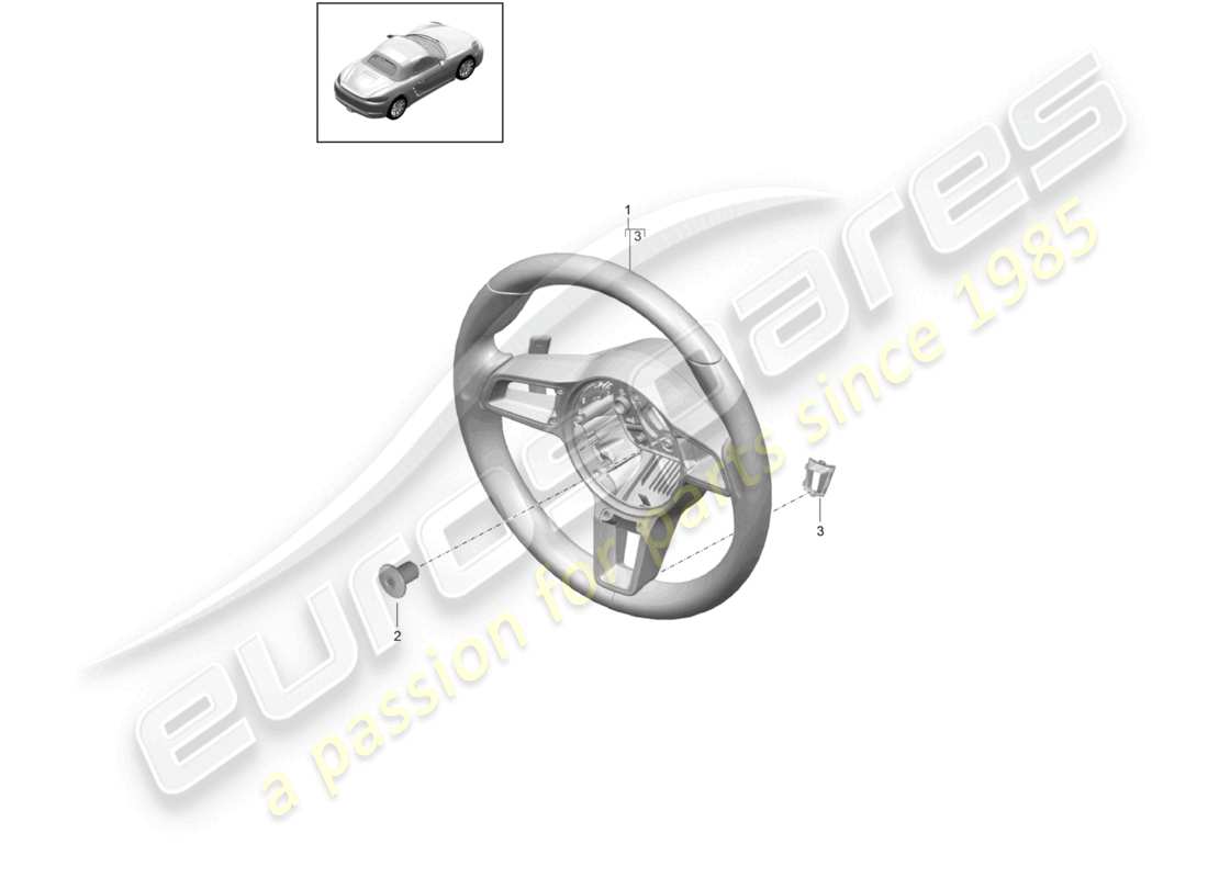 porsche 2023 (718 boxster) diagrama de piezas de la caja de cambios manual del volante