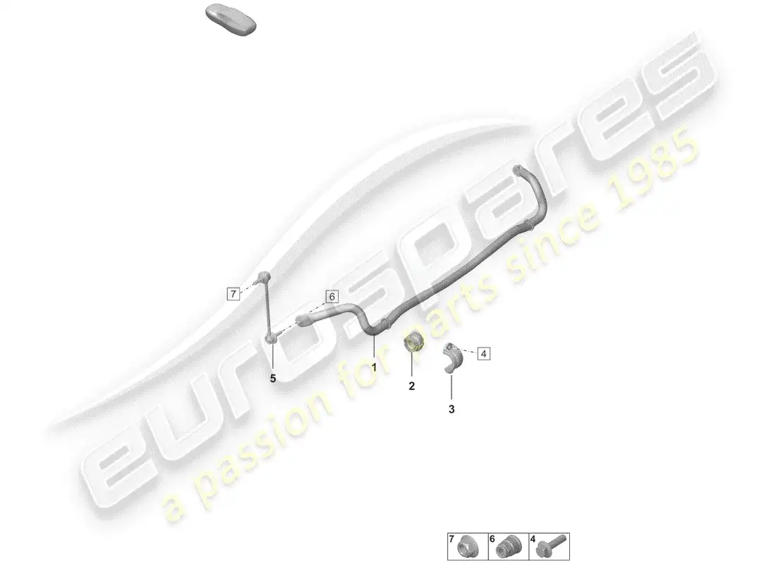 porsche 2019 (992-1) estabilizador diagrama de piezas