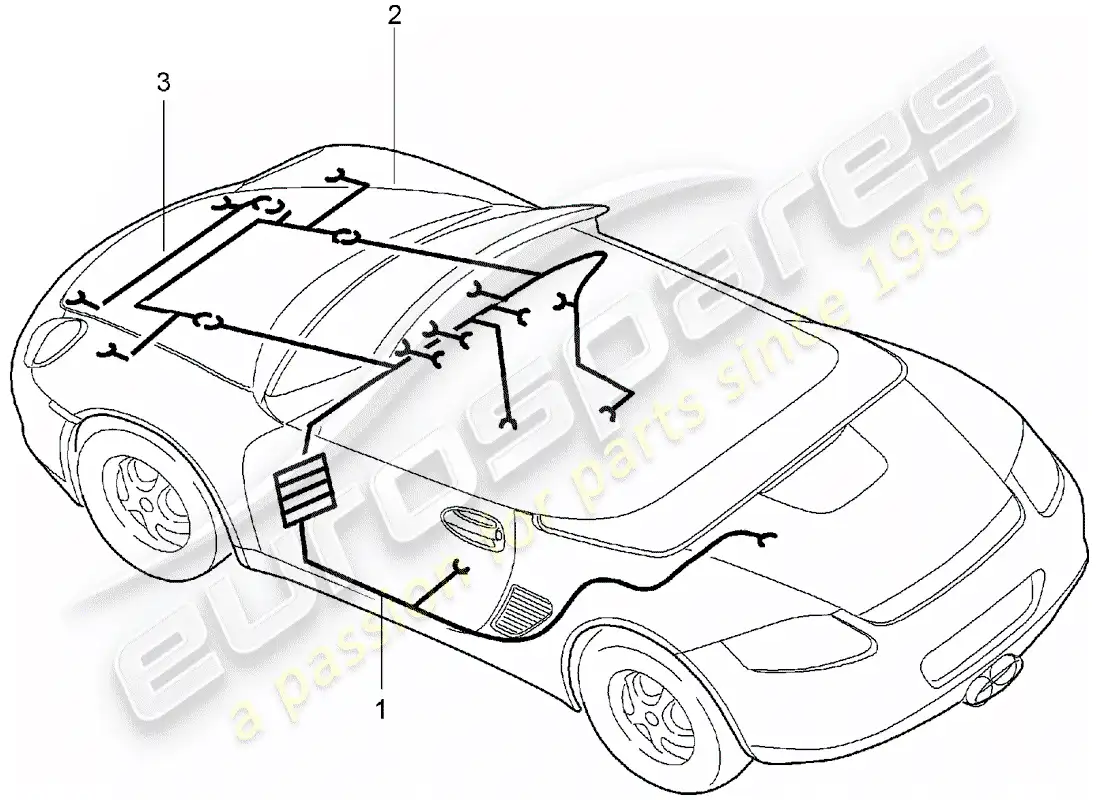porsche 2006 (987 boxster) cableando arneses diagrama de piezas