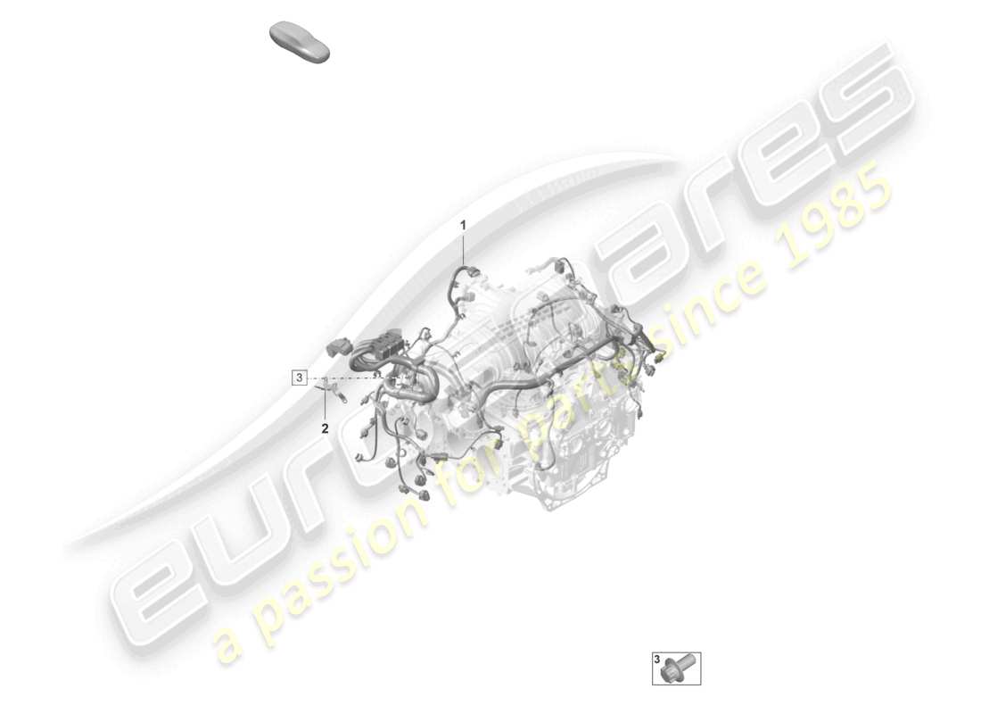 porsche 2023 (992-1 gt3/rs/st) juego de cables del motor diagrama de piezas