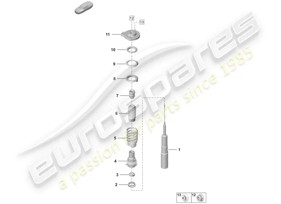 porsche 2019 (992-1) suspensión diagrama de piezas