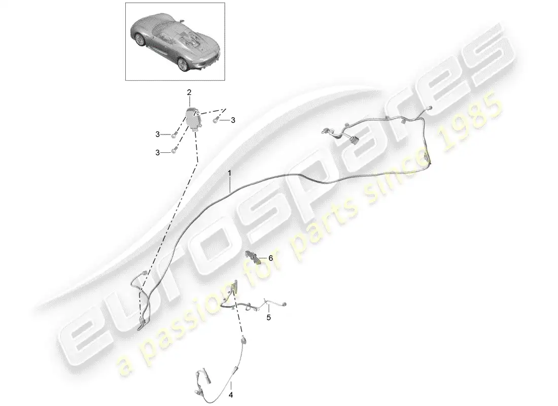 porsche 2015 (918 spyder) cableando arneses diagrama de piezas