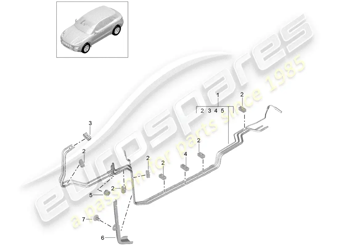 porsche 2016 (macan) fuel system diagrama de piezas