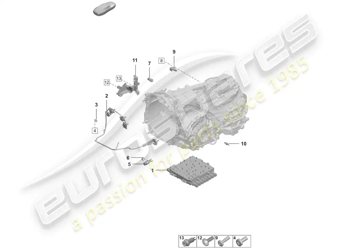 porsche 2019 (992-1) 8-speed caja de cambios de doble embrague diagrama de piezas