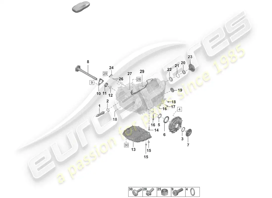 porsche 2019 (992-1) 8-speed caja de cambios de doble embrague diagrama de piezas