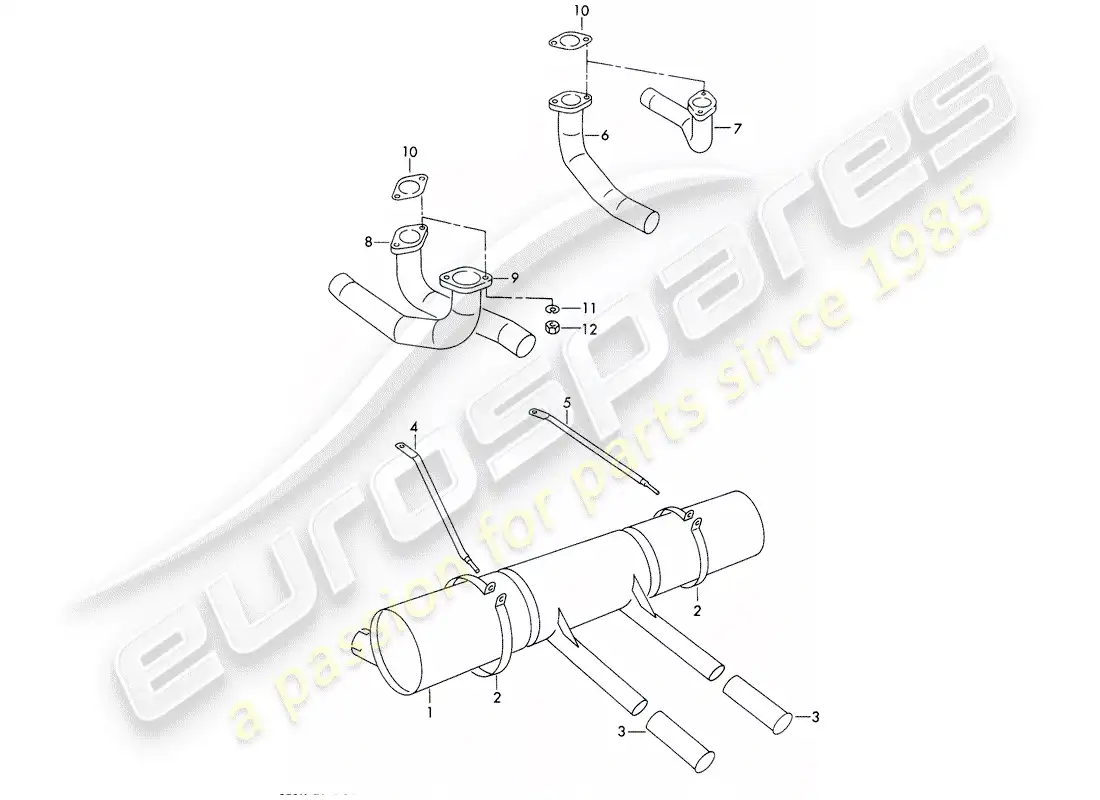 porsche 1950 (356/356a) silenciador - y - accesorios diagrama de piezas