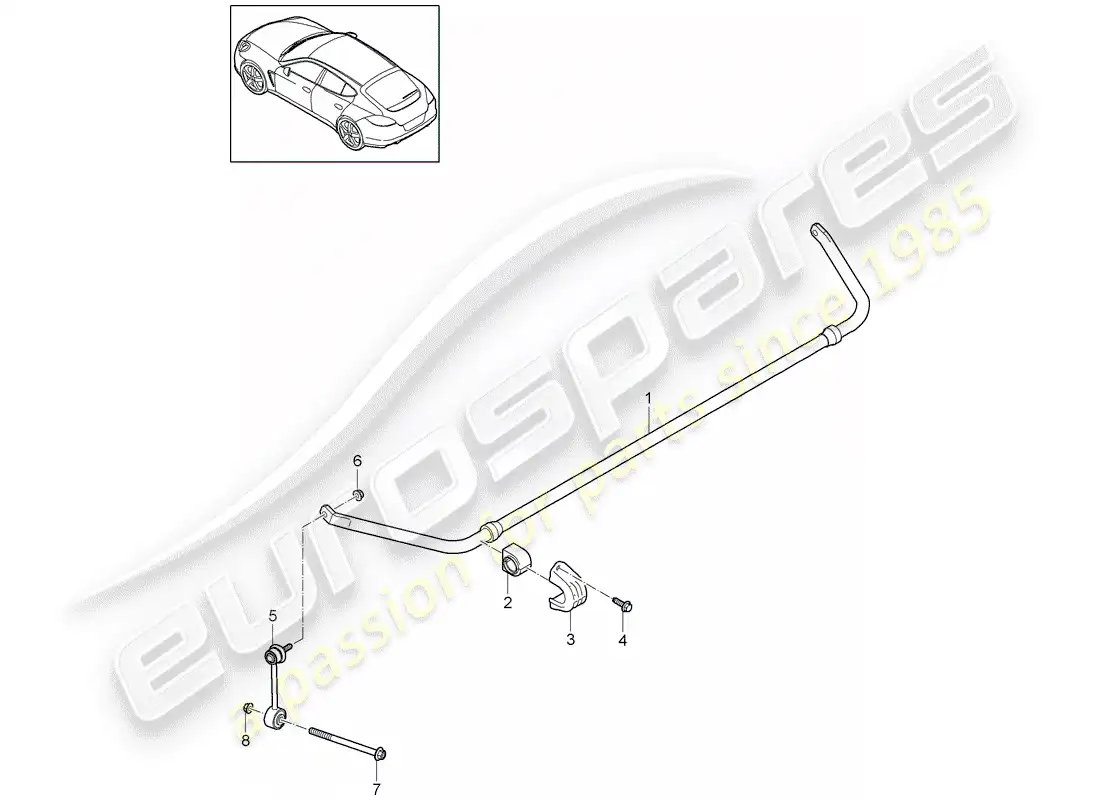 porsche 2014 (panamera 970) estabilizador diagrama de piezas