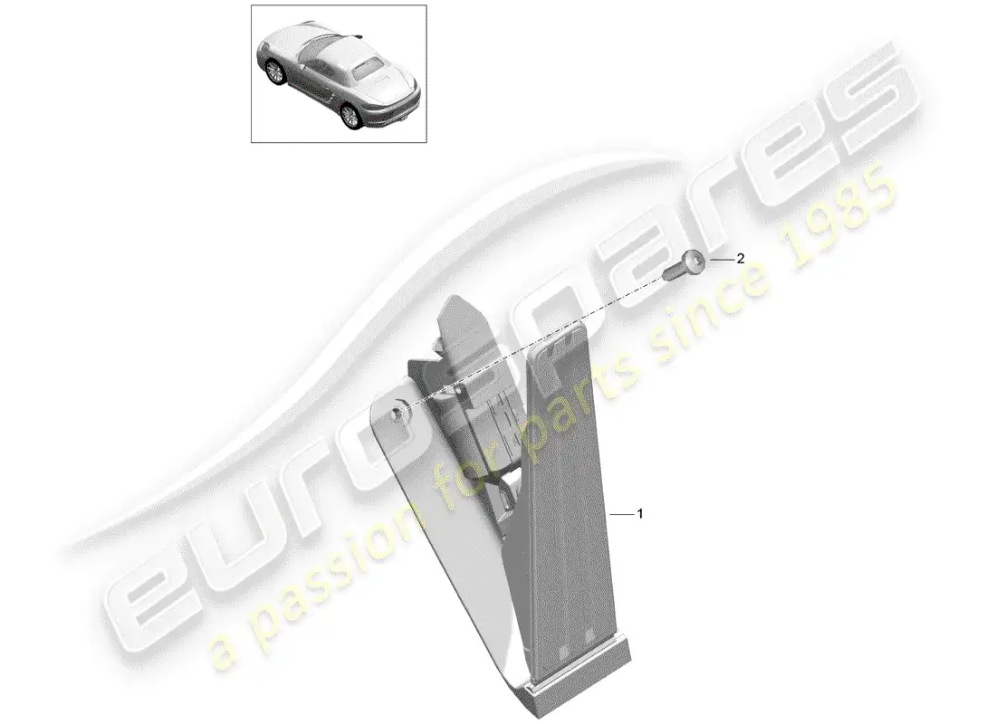 porsche 2017 (718 boxster) brake and acc. pedal assembly diagrama de piezas