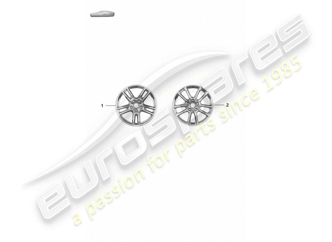 porsche 2022 (panamera 971-2) diagrama de piezas de la rueda de aleación 19