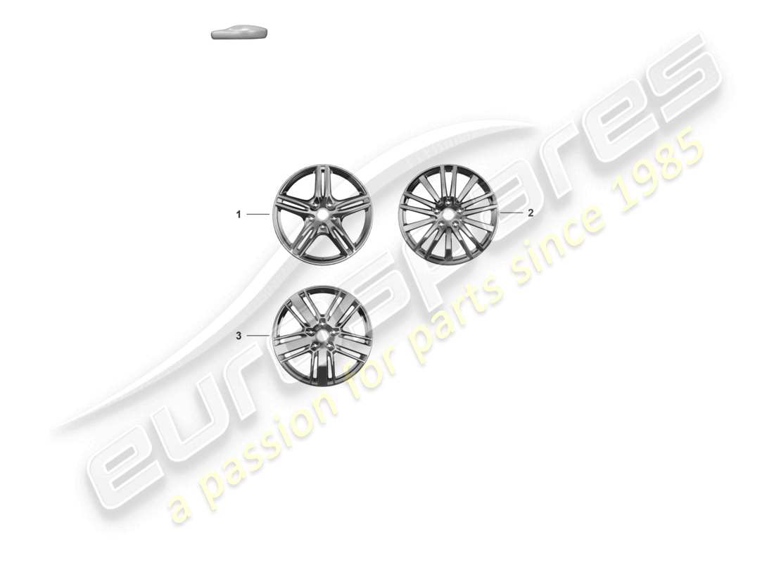 porsche 2022 (panamera 971-2) diagrama de piezas de la rueda de aleación 20