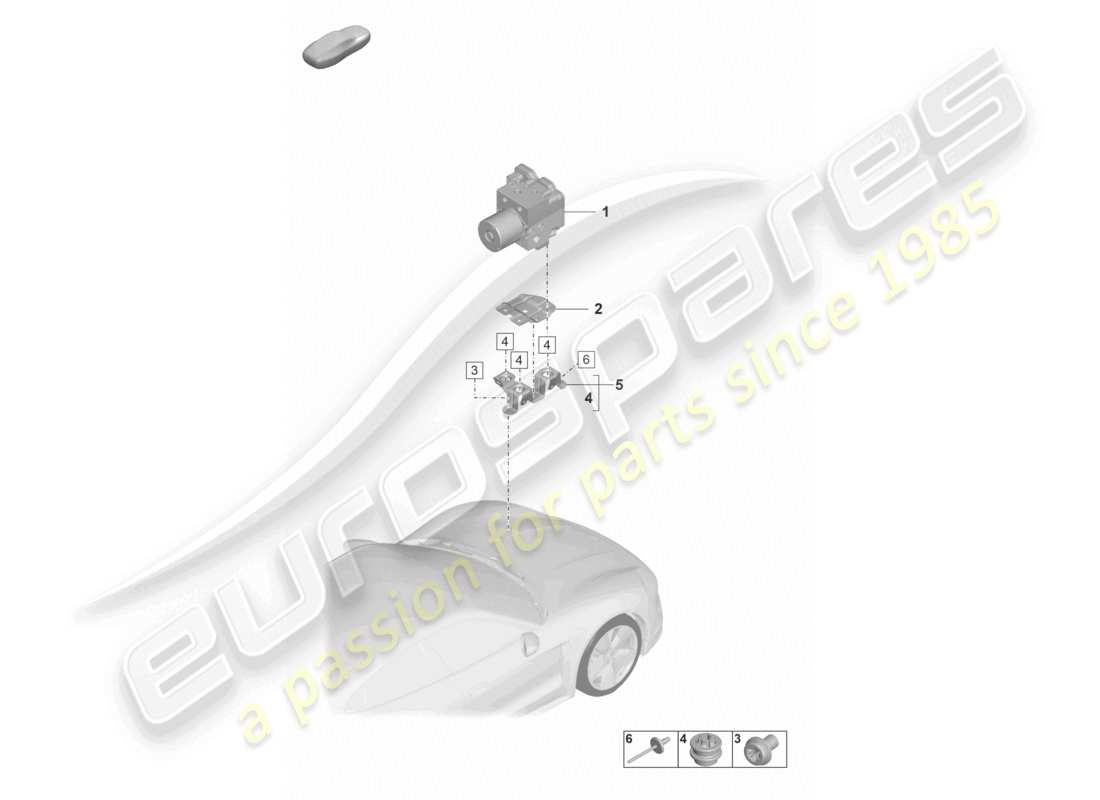 porsche 2021 (taycan 9j1-1) diagrama de piezas del sistema de frenos antibloqueo de la unidad hidráulica -abs-