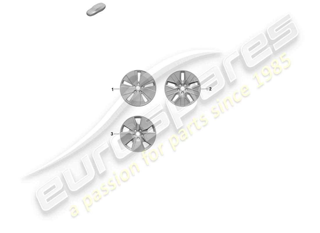 porsche 2025 (macan-e) rueda de aleación diagrama de piezas