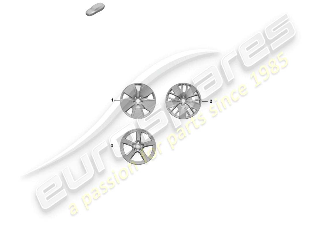 porsche 2025 (macan-e) rueda de aleación diagrama de piezas