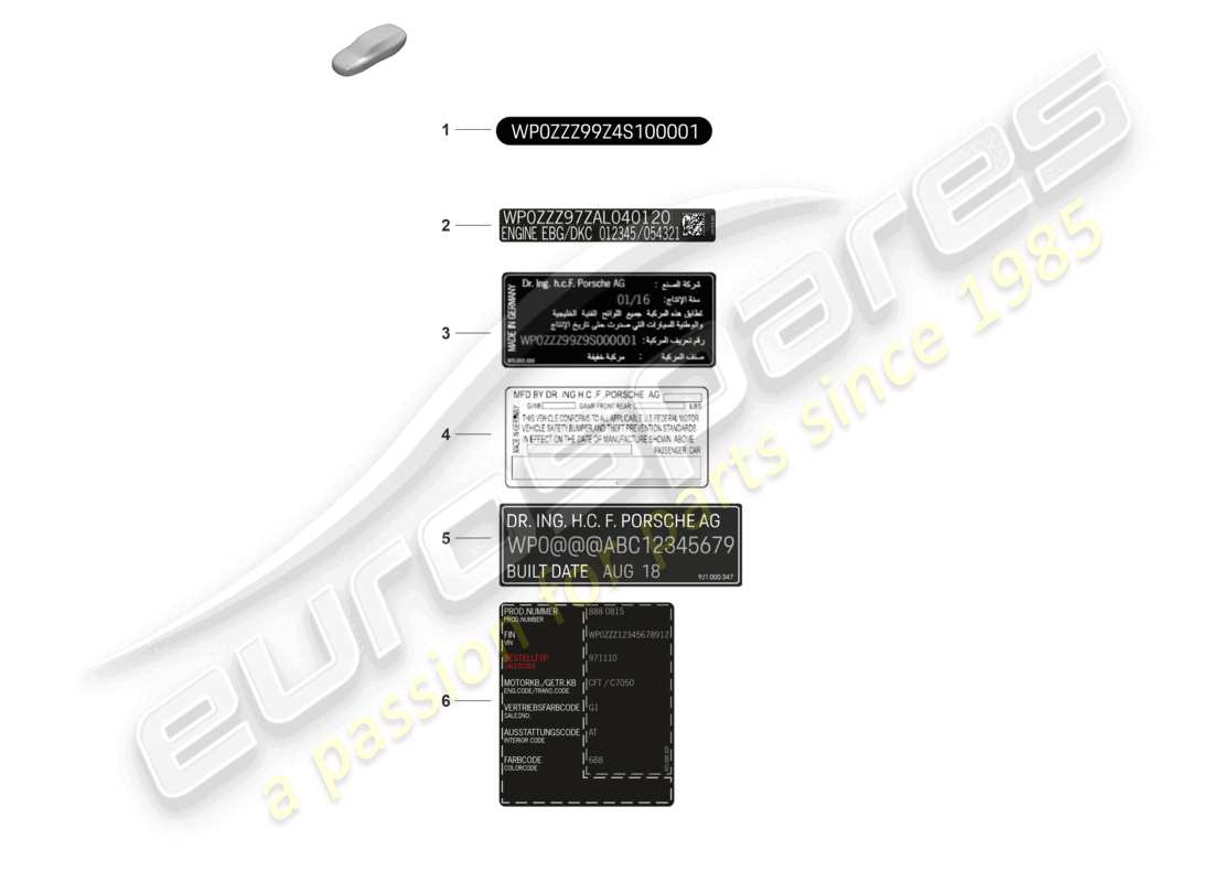porsche 2023 (panamera 971-2) señales/avisos diagrama de piezas