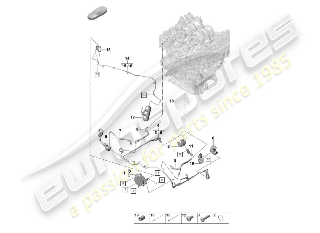 porsche 2023 (panamera 971-2) diagrama de piezas de la bomba de vacío del sistema de vacío