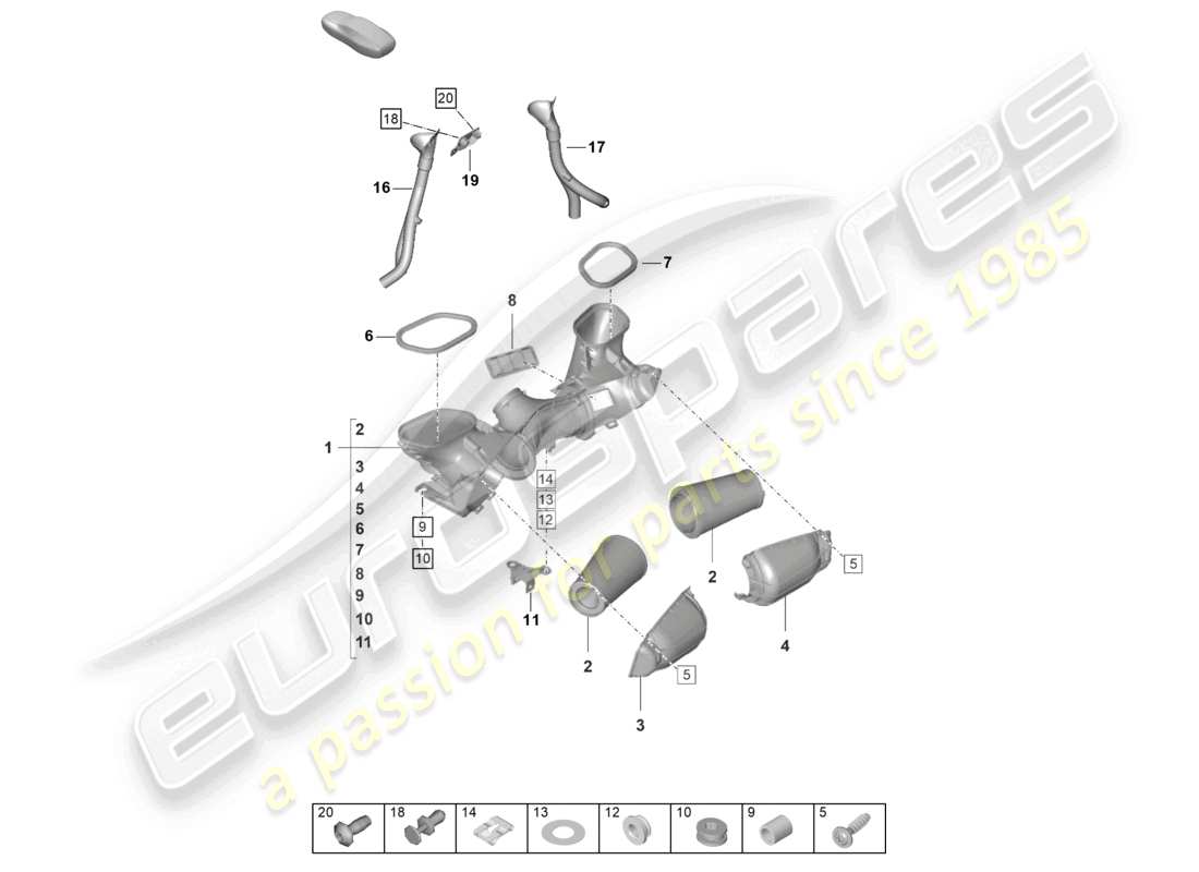 porsche 2021 (992-1 gt3/rs/st) diagrama de piezas del filtro de aire