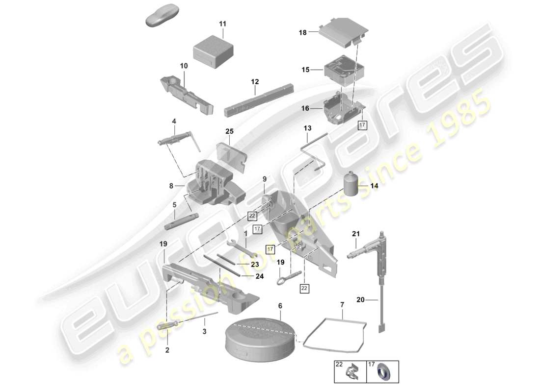 porsche 2024 (992-2) herramientas del vehículo diagrama de piezas