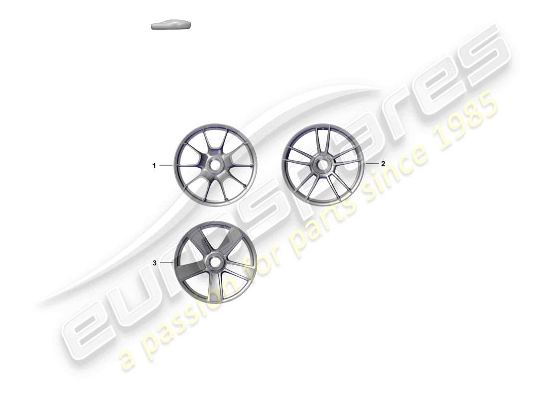 porsche 2024 (992-2 turbo / s) diagrama de piezas de la llanta de aleación con cierre centralizado turbo s