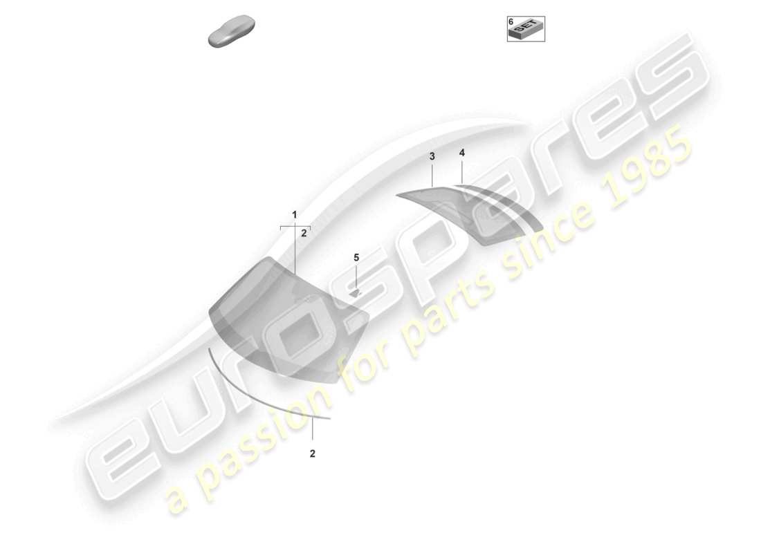 porsche 2021 (taycan 9j1-1) diagrama de piezas de la ventana trasera del parabrisas
