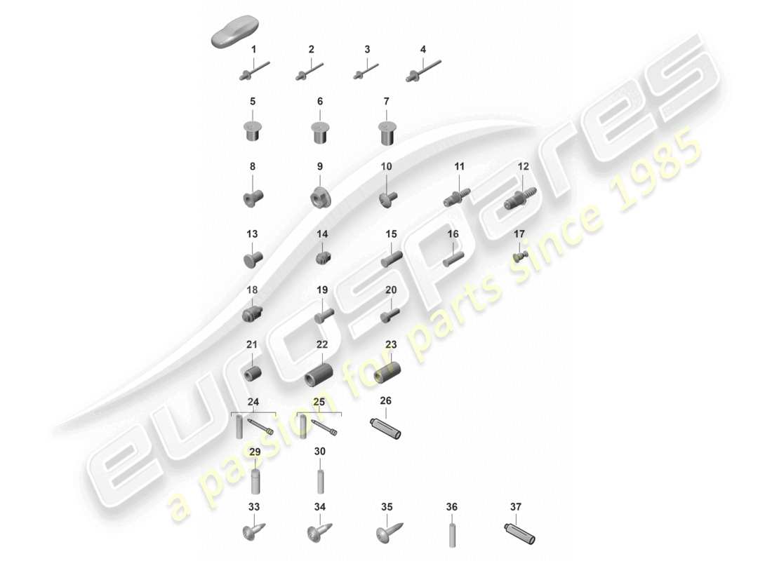 porsche 2022 (panamera 971-2) diagrama de piezas de carrocería de automóvil con sujetadores