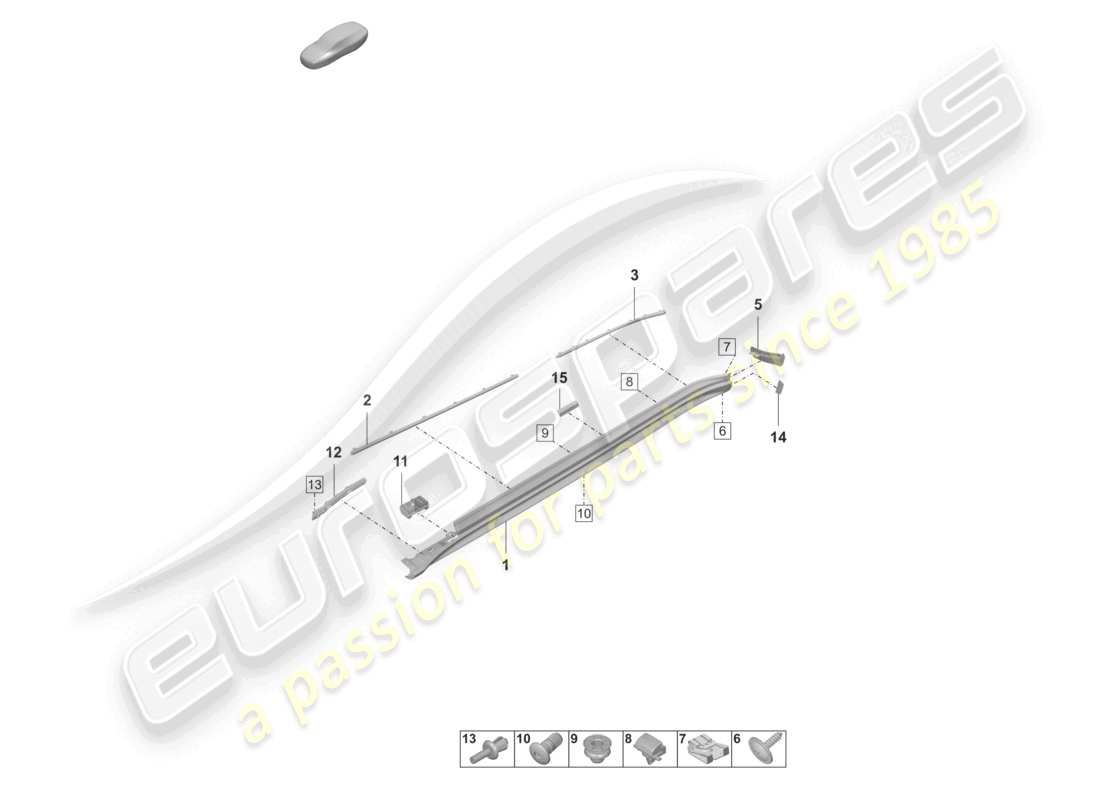 porsche 2022 (panamera 971-2) diagrama de piezas del guarnecido de los miembros laterales