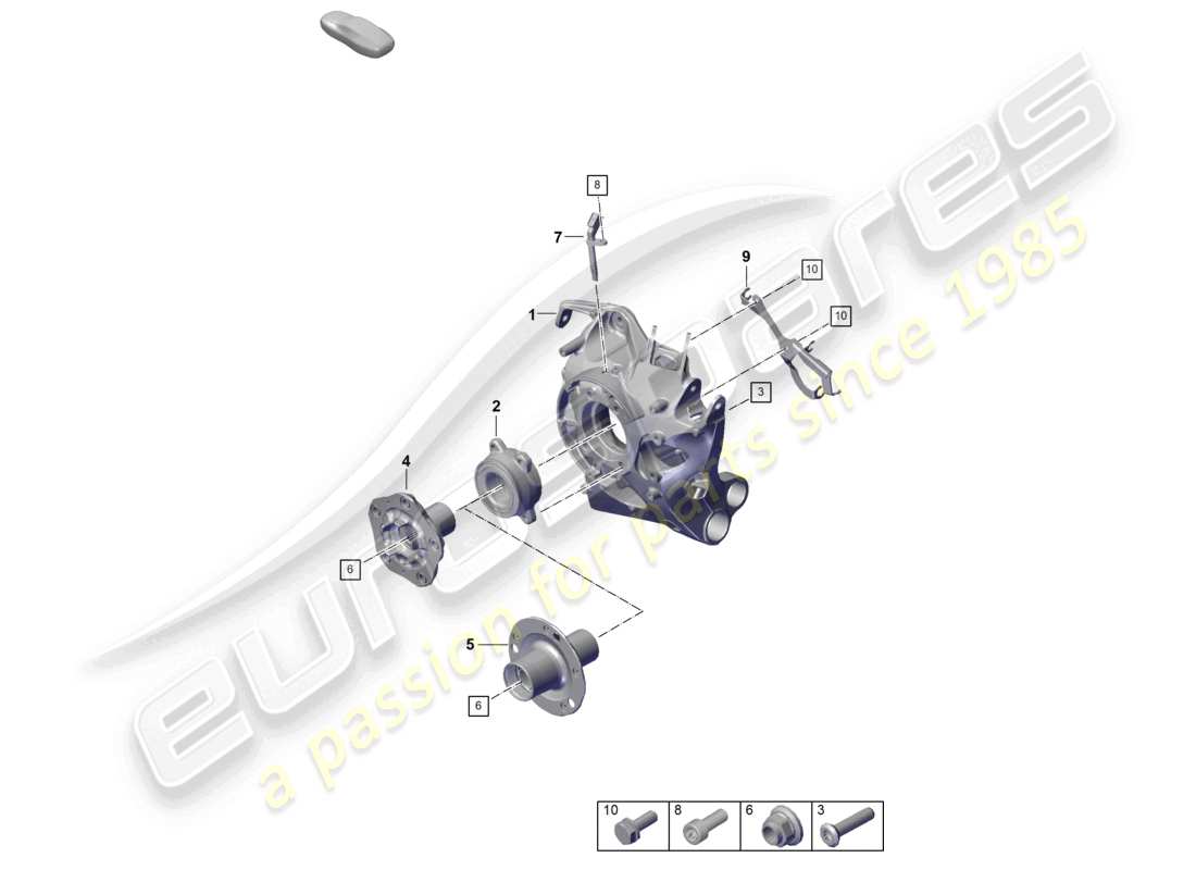 porsche 2025 (992-2 turbo / s) eje trasero cojinete de rueda con piezas de montaje diagrama de piezas del cubo de la rueda