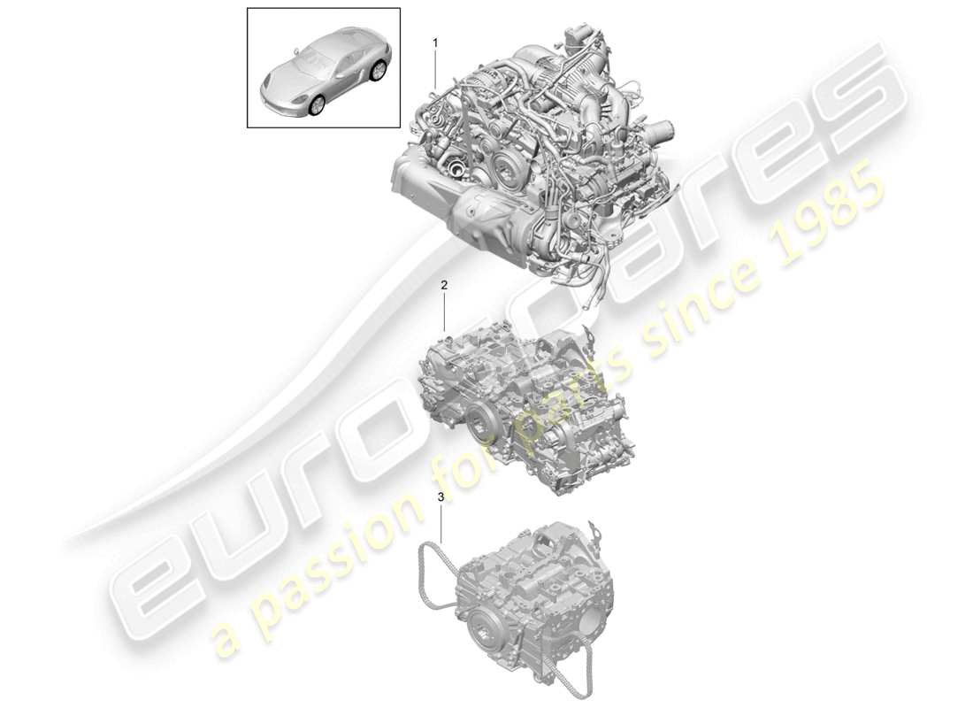 porsche 2021 (718 cayman) motor de repuesto pero sin: disco de embrague - pdk - caja de cambios pero sin: volante motor caja de cambios manual incluido compresor aire acondicionado diagrama de piezas