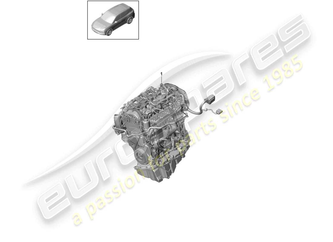 porsche 2024 (cayenne e3 9ya/9yb) motor de reemplazo (completo) diagrama de piezas