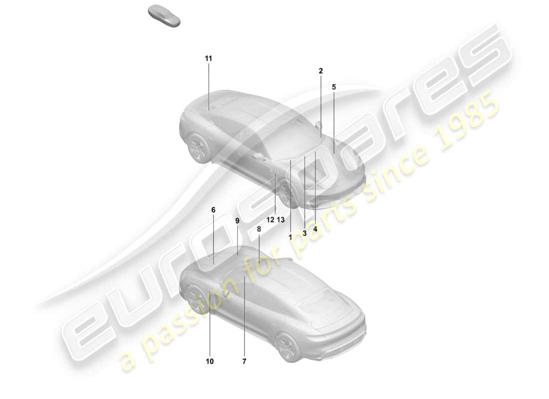 porsche 2026 (taycan 9j1-2) señales/avisos diagrama de piezas
