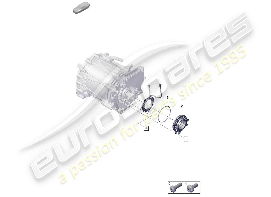porsche 2021 (taycan 9j1-1) motor de tracción para accionamiento eléctrico diagrama de piezas de sensores del eje delantero