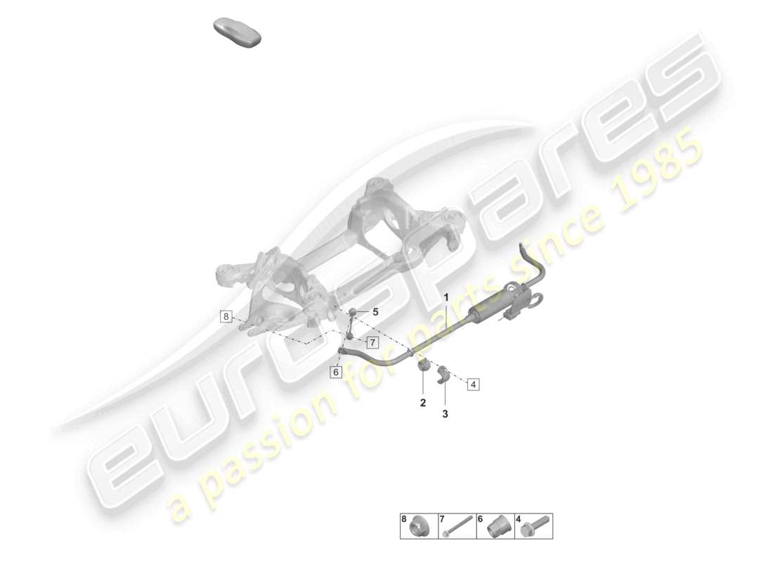 porsche 2021 (taycan 9j1-1) barra estabilizadora para vehículos con estabilizador electrónico de balanceo diagrama de piezas