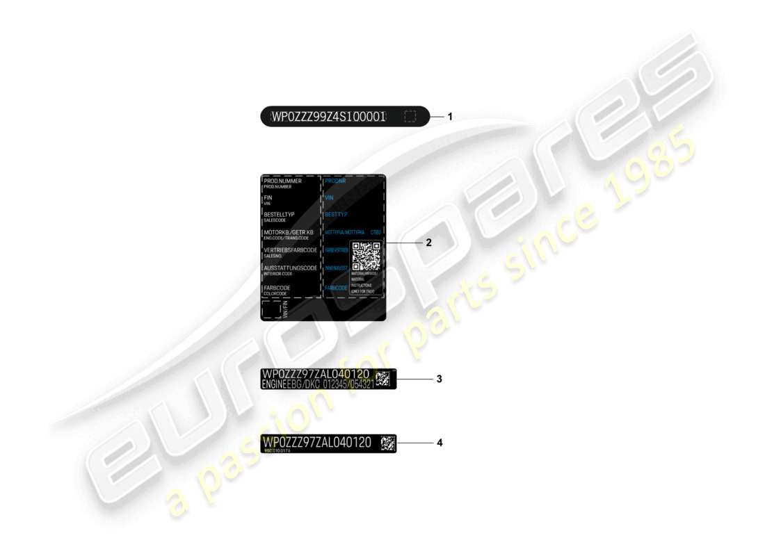 porsche 2025 (macan-e) señales/avisos diagrama de piezas