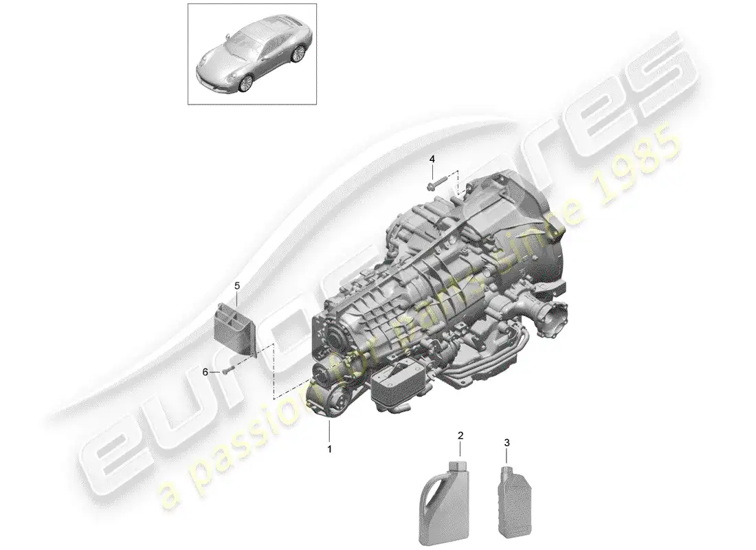 porsche 2017 (991-2) - pdk - diagrama de piezas