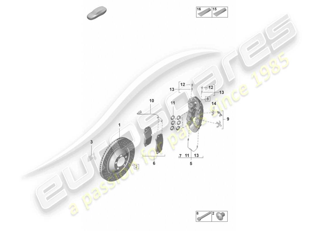 porsche 2021 (992-1 gt3/rs/st) freno de disco gg eje delantero gt3 d >>- 04.09.2022 diagrama de piezas