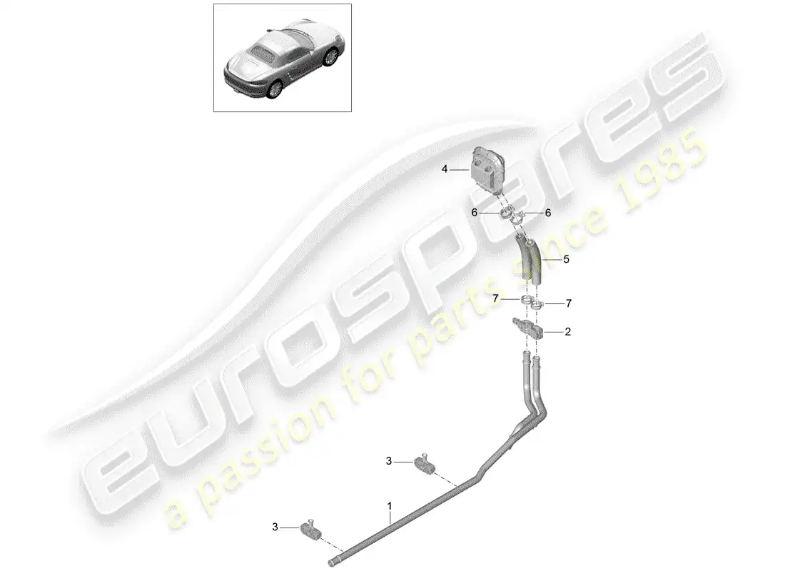 porsche 2017 (718 boxster) calentador diagrama de piezas