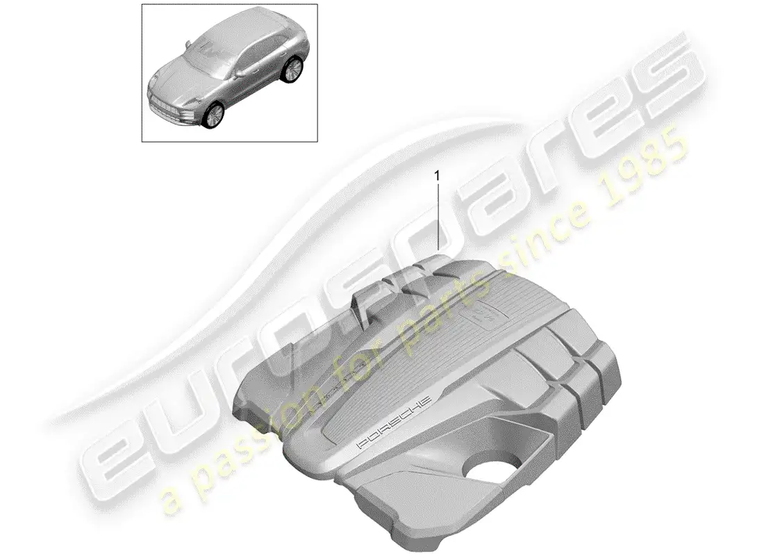 porsche 2019 (macan) cubierta del motor diagrama de piezas