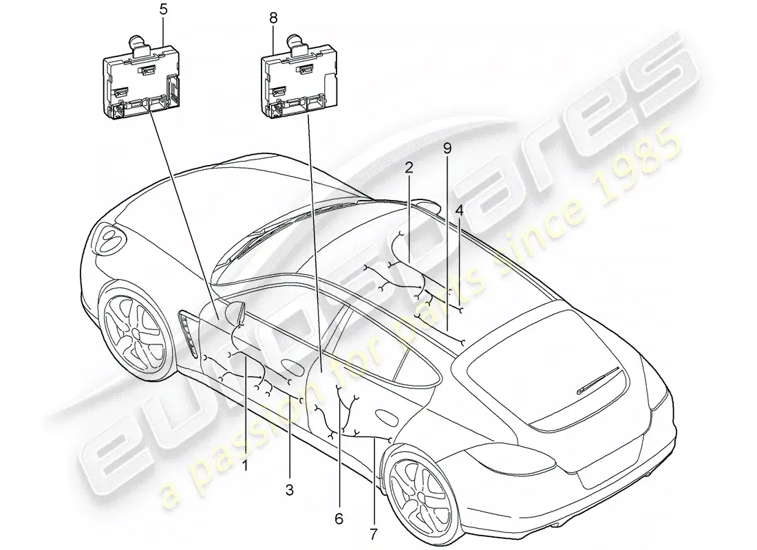 porsche 2014 (panamera 970) cableando arneses diagrama de piezas