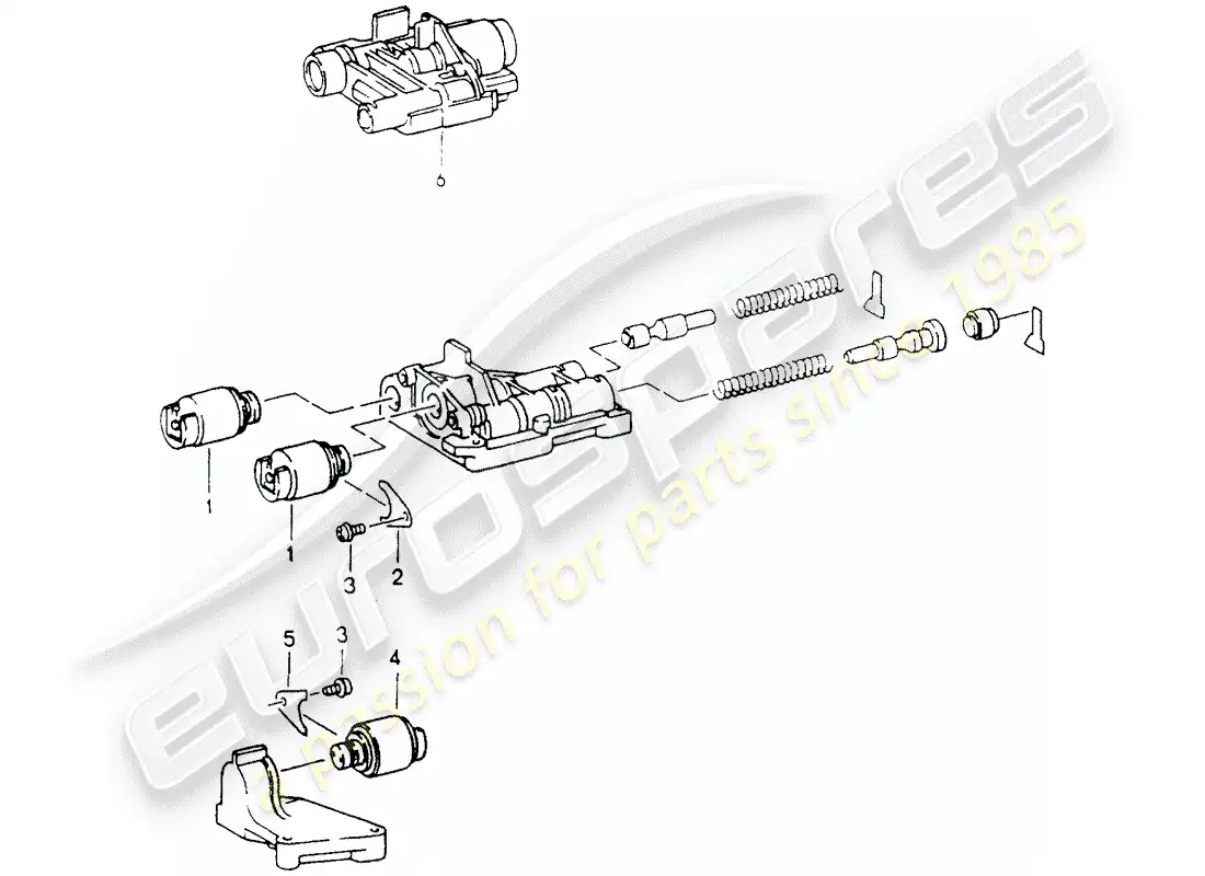 porsche 1990 (964) tiptronic - válvula solenoide diagrama de piezas