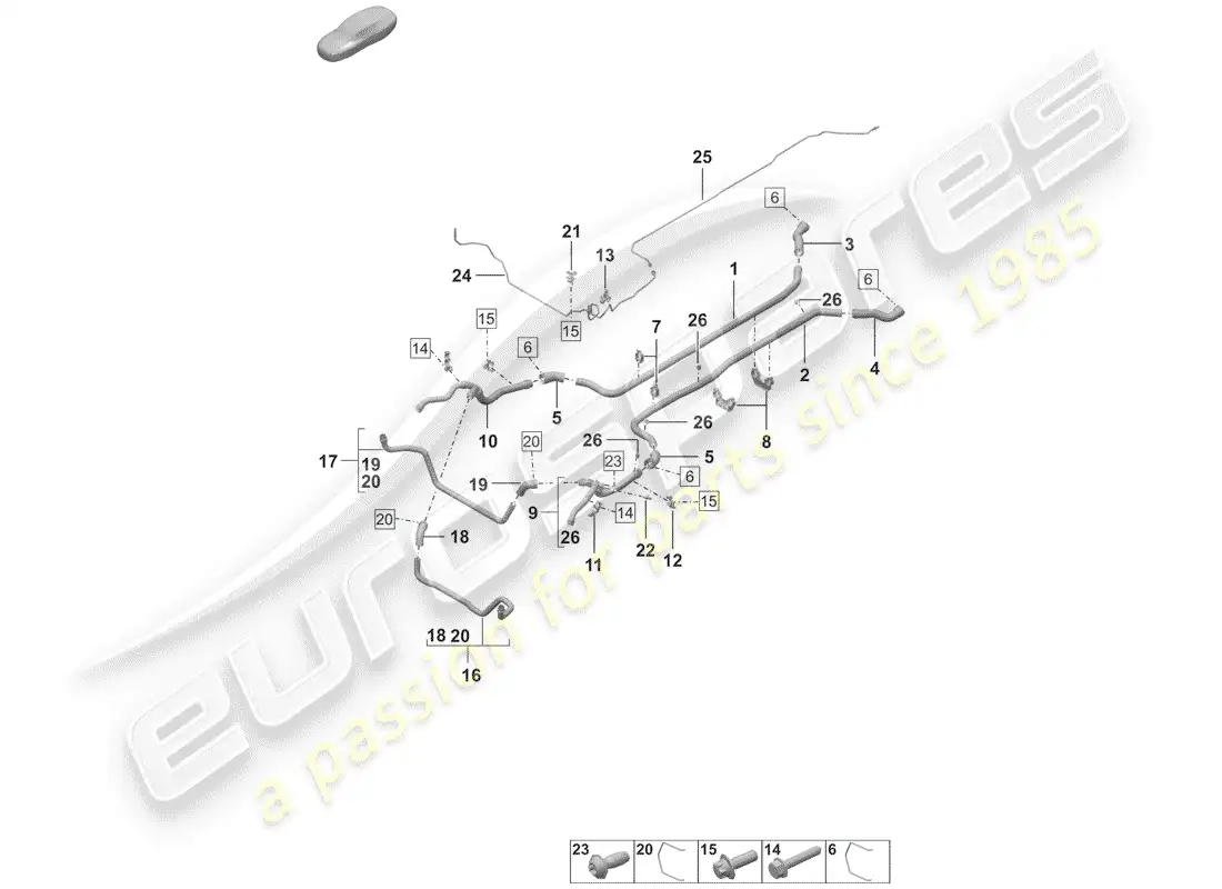porsche 2020 (992-1) water cooling diagrama de piezas