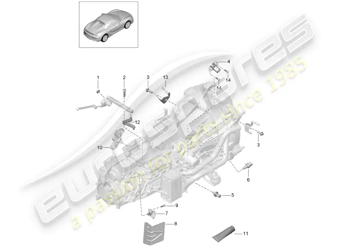 porsche 2016 (981 boxster spyder) manual gearbox diagrama de piezas