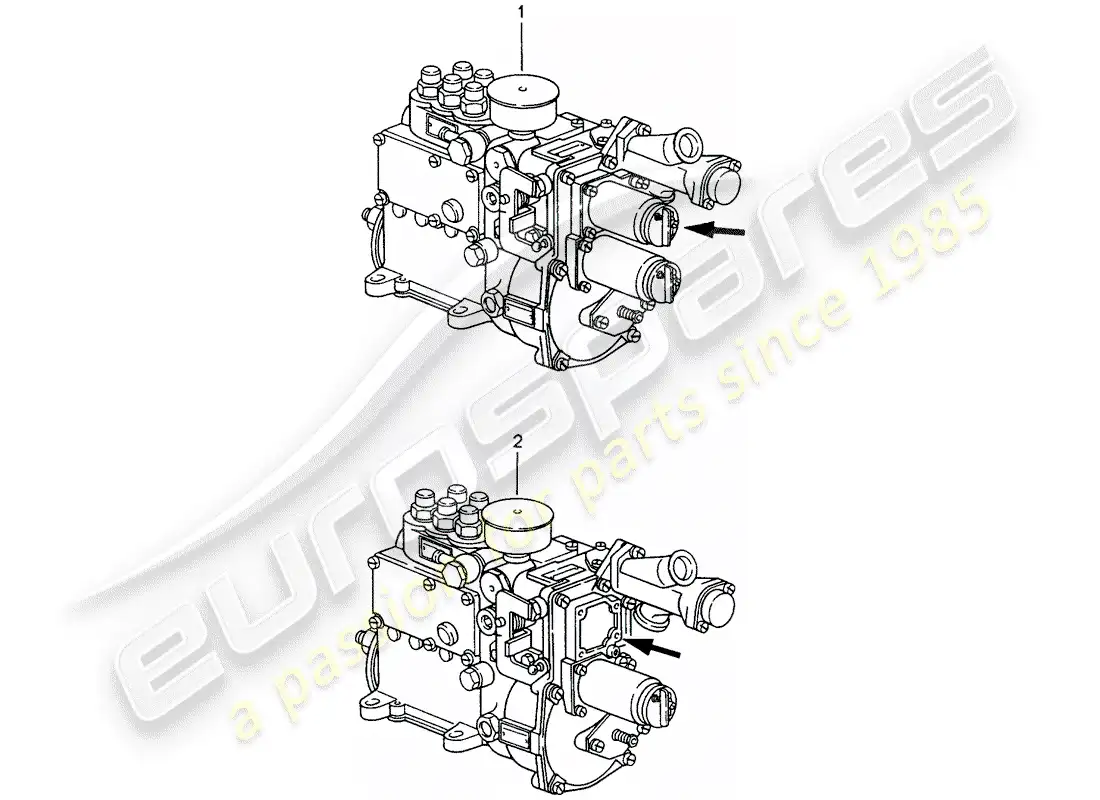 porsche 1976 (refurbished and exchange catalogue) bomba de inyeccion diagrama de piezas