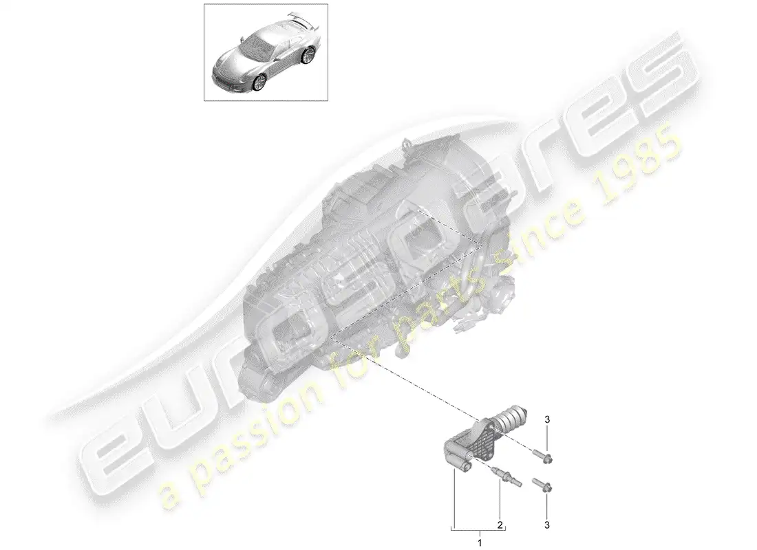 porsche 2020 (991-2 r/gt3/rs) cilindro esclavo del embrague diagrama de piezas