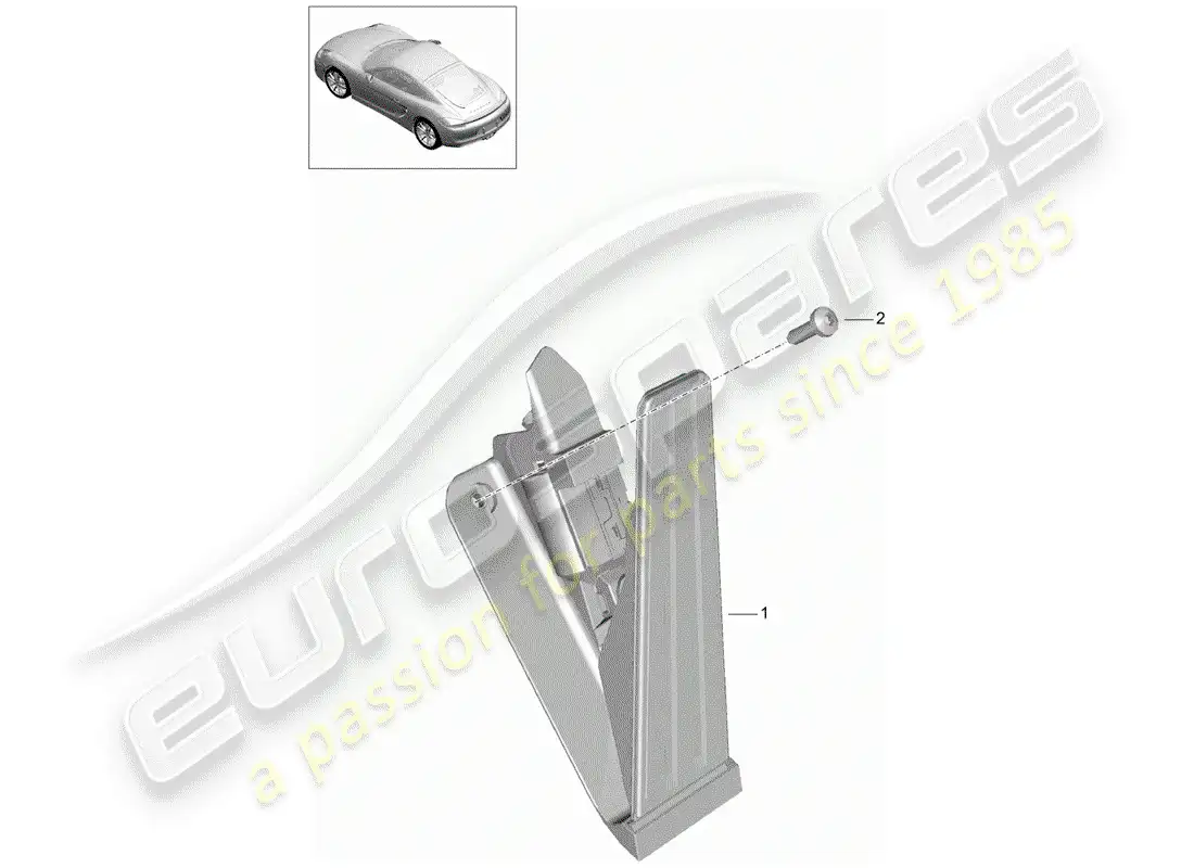 porsche 2016 (981 cayman) pedales diagrama de piezas