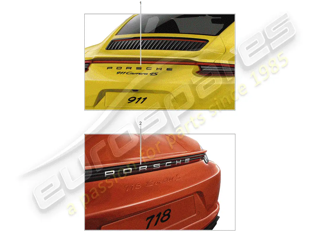 porsche 2015 (tequipment 98x/99x) inscripción diagrama de piezas