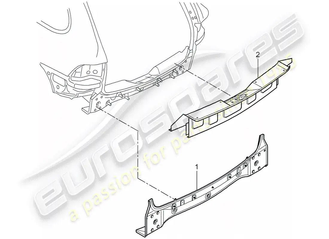porsche 2013 (cayenne e2 92a) diagrama de piezas del extremo trasero