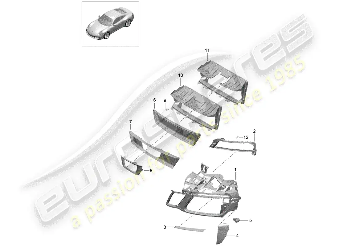 porsche 2020 (991-2) ducto de aire diagrama de piezas
